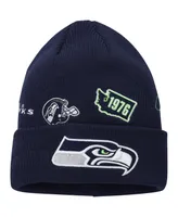 Big Boys and Girls New Era College Navy Seattle Seahawks Identity Cuffed Knit Hat