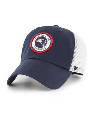 Men's '47 Brand Navy, White New England Patriots Highline Clean Up Trucker Snapback Hat