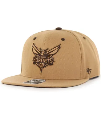 Men's '47 Brand Tan Charlotte Hornets Toffee Captain Snapback Hat