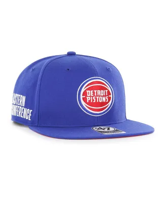 Men's '47 Brand Blue Detroit Pistons Sure Shot Captain Snapback Hat