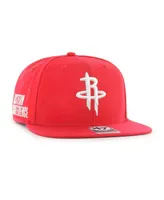 Men's '47 Brand Red Houston Rockets Sure Shot Captain Snapback Hat