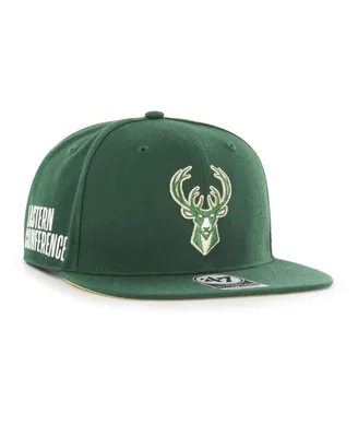 Men's '47 Brand Hunter Green Milwaukee Bucks Sure Shot Captain Snapback Hat