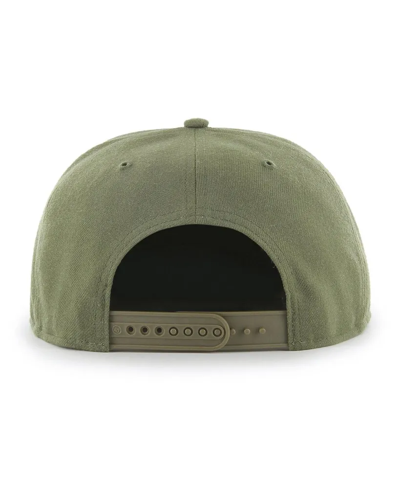 Men's '47 Brand Olive Portland Trail Blazers Ballpark Camo Captain Snapback Hat