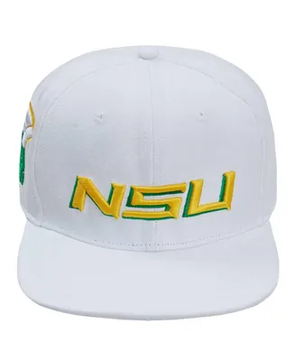 Men's Pro Standard White Norfolk State Spartans Evergreen Wool Snapback Hat