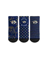 Toddler Boys and Girls Rock Em Socks Nashville Predators #1 Fan 3-Pack Crew Socks Set