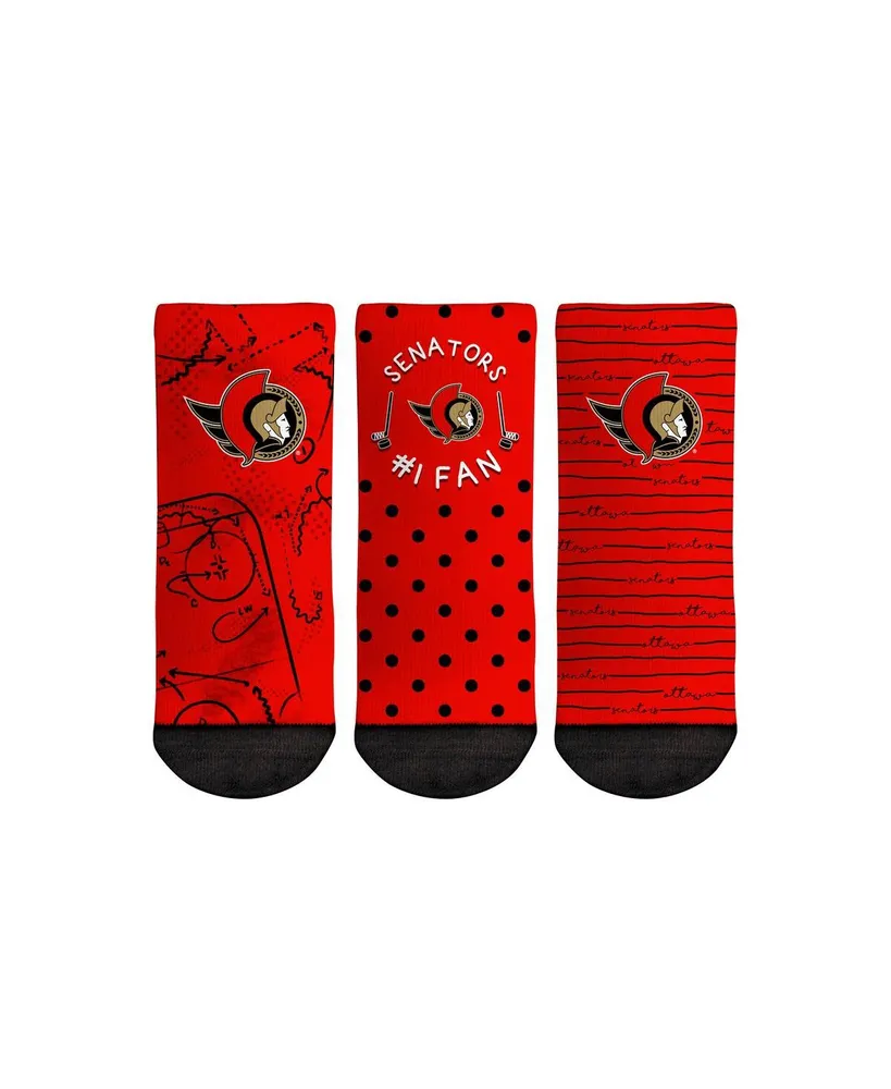 Toddler Boys and Girls Rock Em Socks Ottawa Senators #1 Fan 3-Pack Crew Socks Set