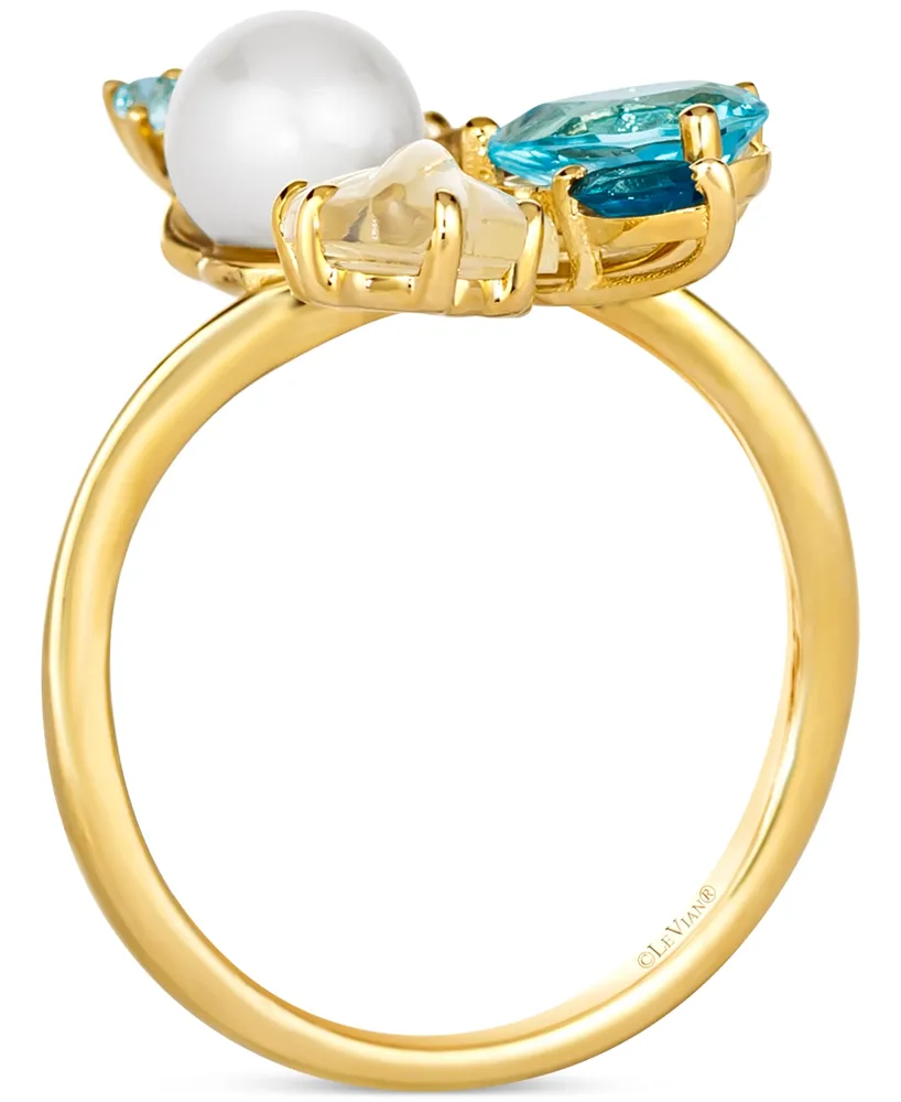 Le Vian Ombre Multi-Gemstone (2-1/3 ct. t.w.), Vanilla Pearl (6mm), & Vanilla Diamond Ring in 14k Gold