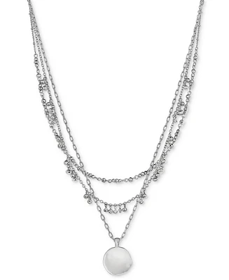 Style & Co Mixed-Metal Layered Beaded Pendant Necklace, 17" + 3" extender, Created for Macy's