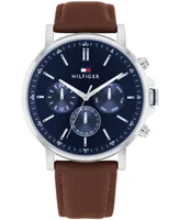 Tommy Hilfiger Men's Multifunction Brown Leather Watch 43mm