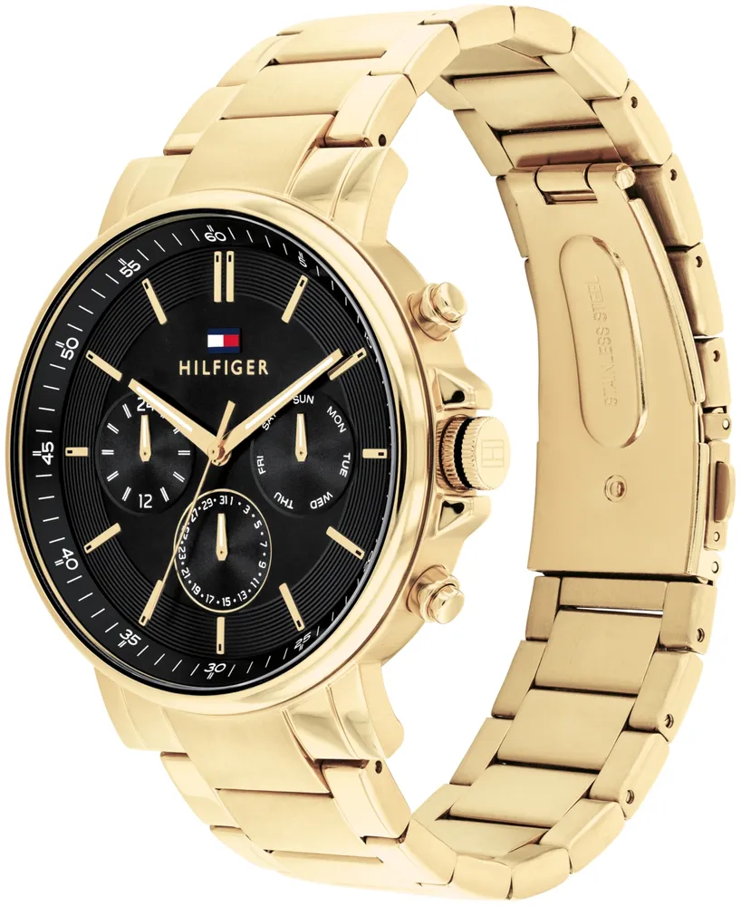 Tommy Hilfiger Men's Multifunction Gold-Tone Stainless Steel Watch 43mm