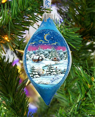 Designocracy Christmas Night Drop Holiday Mercury Glass Ornaments G. DeBrekht