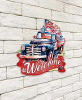 Designocracy Holiday Wooden Door Decor Welcome Sign United We Stand G. DeBrekht