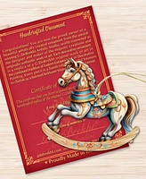 Designocracy Rocking Horses Christmas Wooden Ornaments Holiday Decor Set of 3 G. DeBrekht