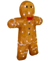 Northlight 16" Light Emitting Diode (Led) Lighted Acrylic Gingerbread Man with Bow Tie Christmas Decoration