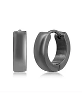 Mens Stainless Steel 13mm Huggie Hoop Earrings