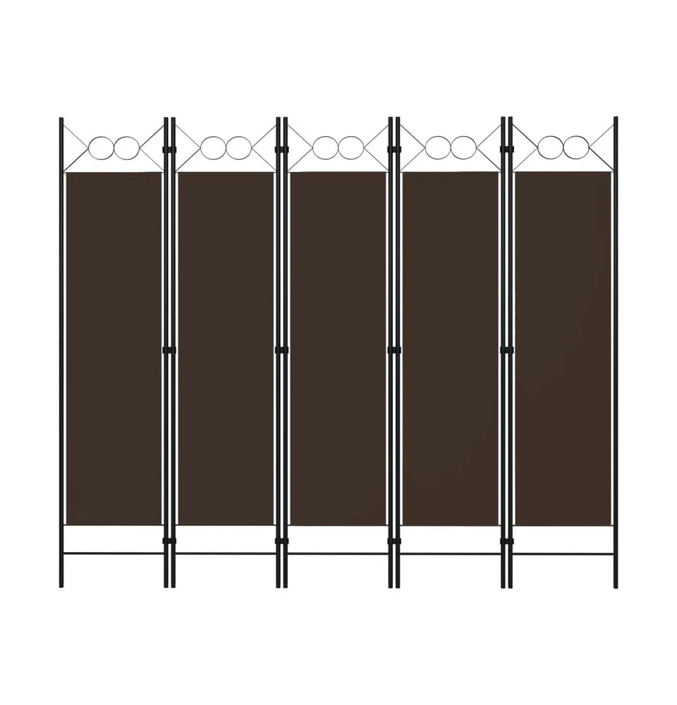 vidaXL 5-Panel Room Divider Brown 78.7"x70.9"