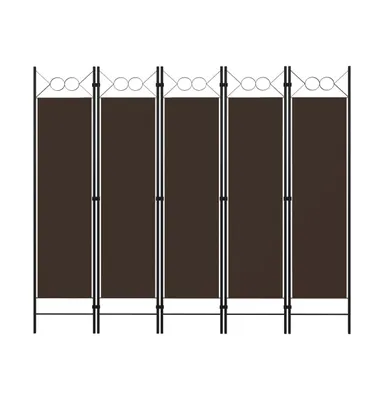 vidaXL 5-Panel Room Divider Brown 78.7"x70.9"