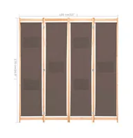 vidaXL 4-Panel Room Divider 62.9"x66.9"x1.6" Fabric