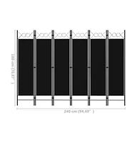 vidaXL 6-Panel Room Divider 94.5"x70.9"