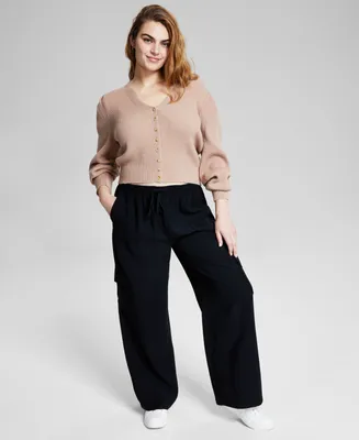 And Now This Women's Drawstring-Waist Cargo Pants, Created for Macy's