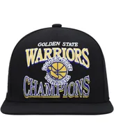 Men's Mitchell & Ness Black Golden State Warriors Hardwood Classics Soul Champions Era Diamond Snapback Hat