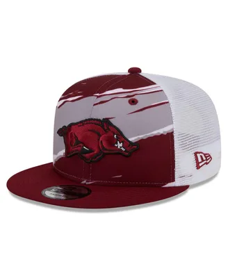 Men's New Era Cardinal Arkansas Razorbacks Tear Trucker 9FIFTY Snapback Hat