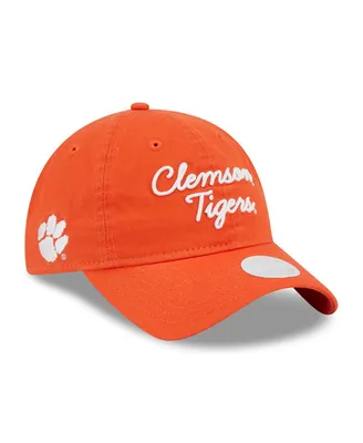 Women's New Era Orange Clemson Tigers Script 9TWENTY Adjustable Hat