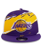 Men's New Era Purple, White Los Angeles Lakers Tear Trucker 9FIFTY Adjustable Hat
