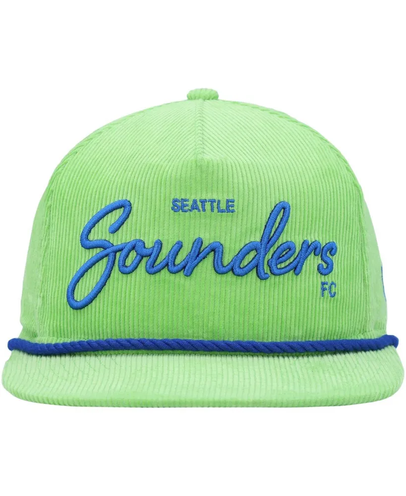 Men's New Era Green Seattle Sounders Fc Corduroy Golfer Adjustable Hat