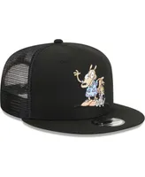 Men's New Era Black Rocko's Modern Life Rocko & Spunky Trucker 9FIFTY Snapback Hat