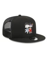 Men's New Era Black Rugrats Tommy & Chucky Trucker 9FIFTY Snapback Hat