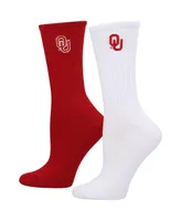 Women's ZooZatz Crimson, White Oklahoma Sooners 2-Pack Quarter-Length Socks