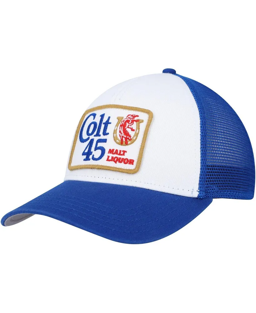 Men's American Needle White, Blue Colt 45 Valin Trucker Snapback Hat