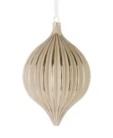 Seasonal Gesso Onion Glass Ornament 120 Millimeter, Set of 3