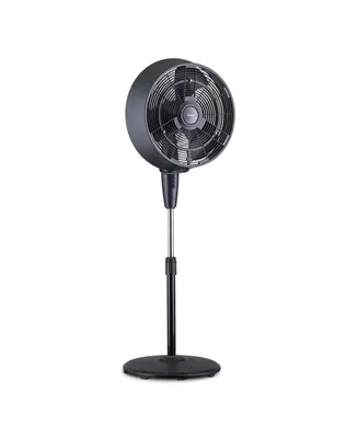 Newair Outdoor Misting Fan and Pedestal Fan in Black, Cools 500 sq. ft. with 3 Fan Speeds and Wide-Angle Oscillation