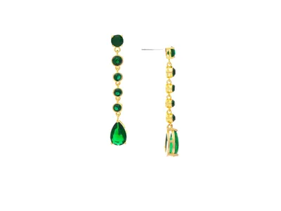 Rivka Friedman Emerald Crystal Dangling Drop Earrings