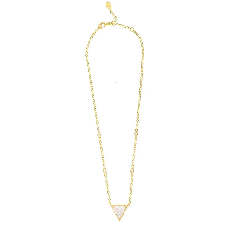 Rivka Friedman Triangle Cubic Zirconia Accent Necklace