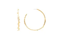 Rivka Friedman Scattered Cubic Zirconia 3/4 Hoop Earrings