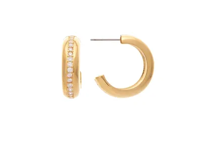 Rivka Friedman Polished Cubic Zirconia Center Hoop Earrings