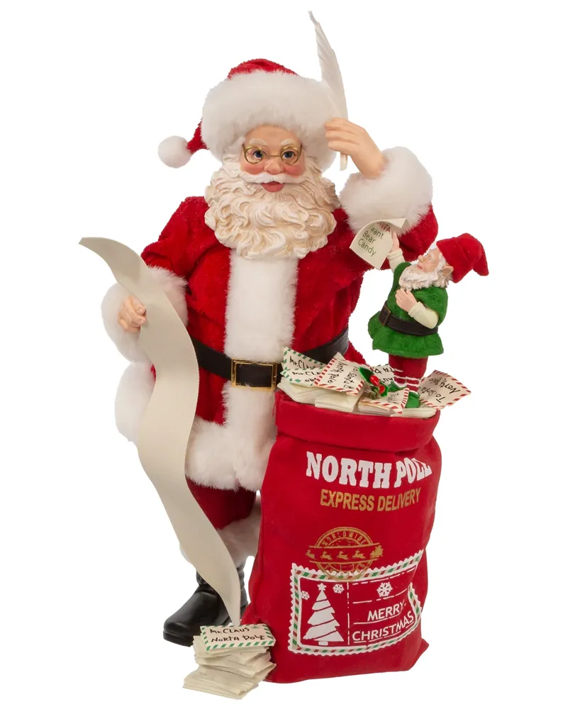 Kurt Adler 10.5" Fabriche Santa with Mail and Elf