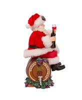 Kurt Adler 10.5" Fabriche Santa Sitting On Wine Barrel