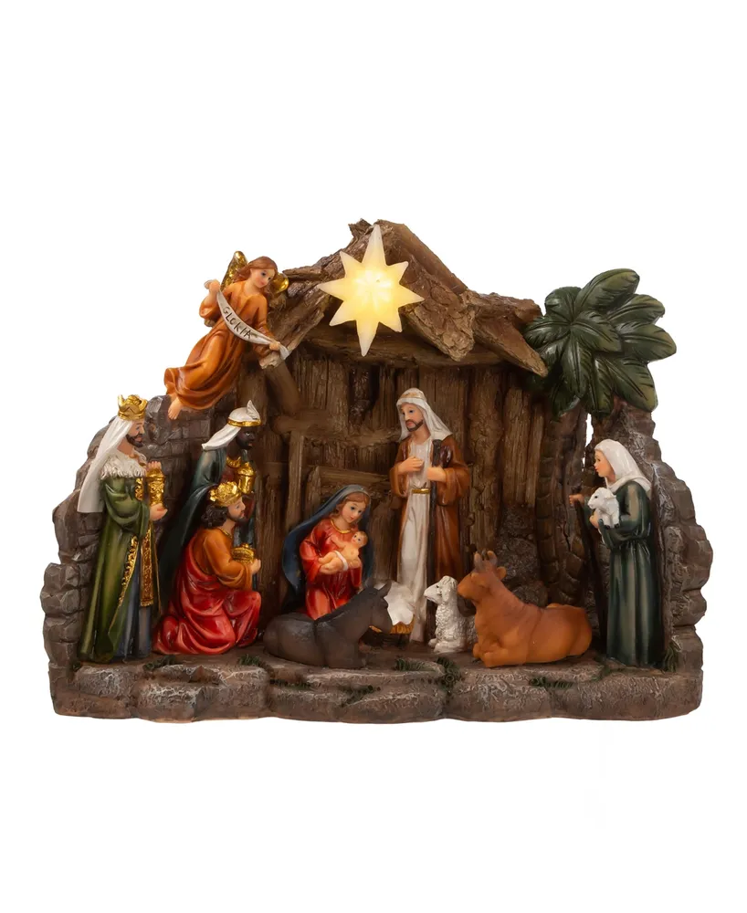 Kurt Adler 10.4" Battery Operated Light-Up Nativity Table Piece