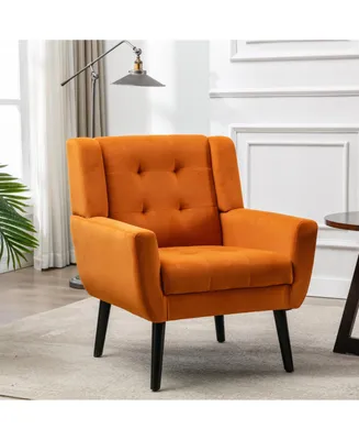 Simplie Fun Modern Soft Linen Material Ergonomics Accent Chair Living Room Chair Bedroom Chair Home Chair