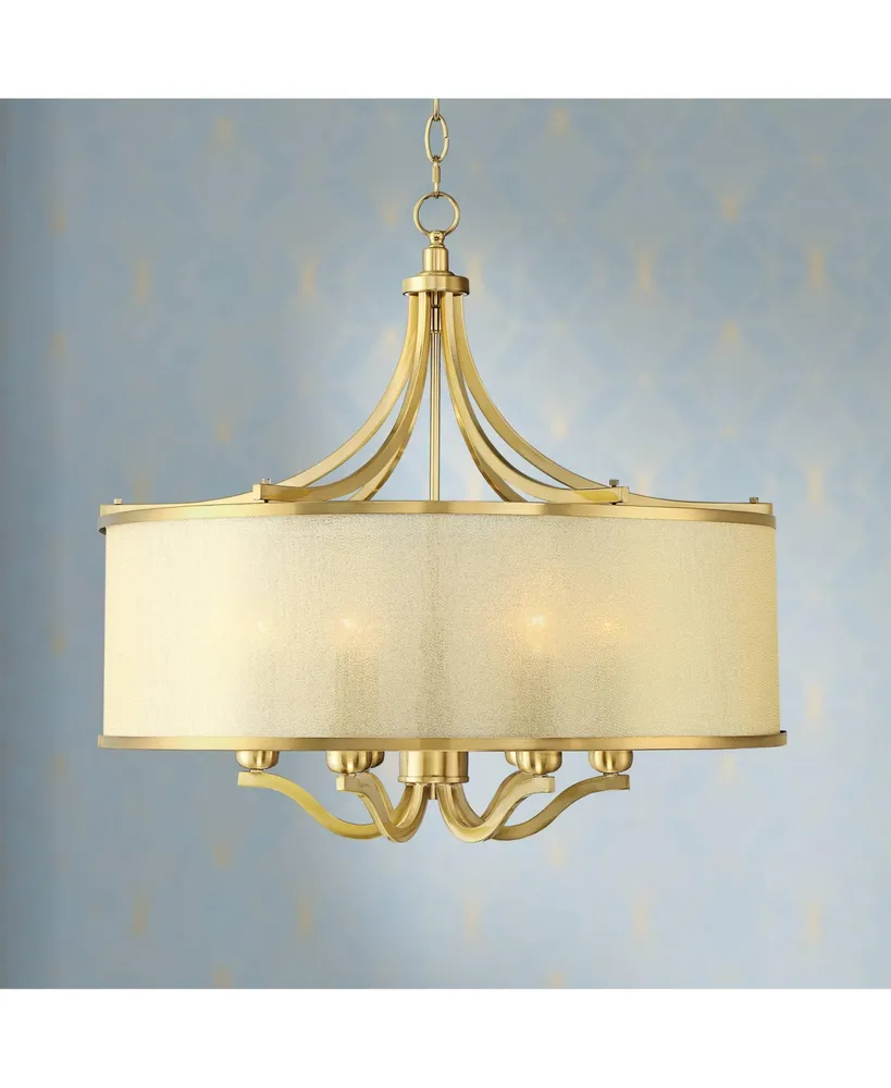 Possini Euro Design Satiny Gold Pendant Chandelier 27 1/4 Wide