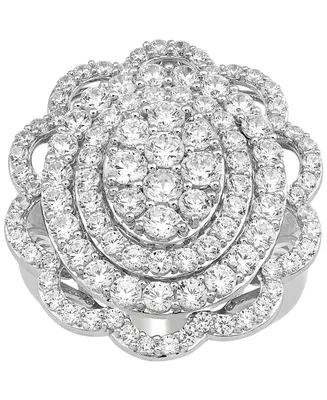 Diamond Flower Cluster Ring (3 ct. t.w.) in 10k White Gold