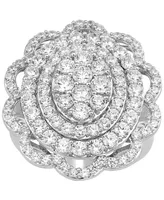 Diamond Flower Cluster Ring (3 ct. t.w.) in 10k White Gold