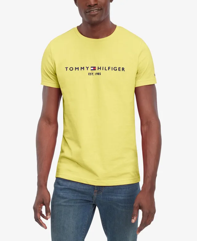Tommy Hilfiger Men\'s Embroidered Mall Vancouver Logo T-Shirt Slim-Fit Crewneck 