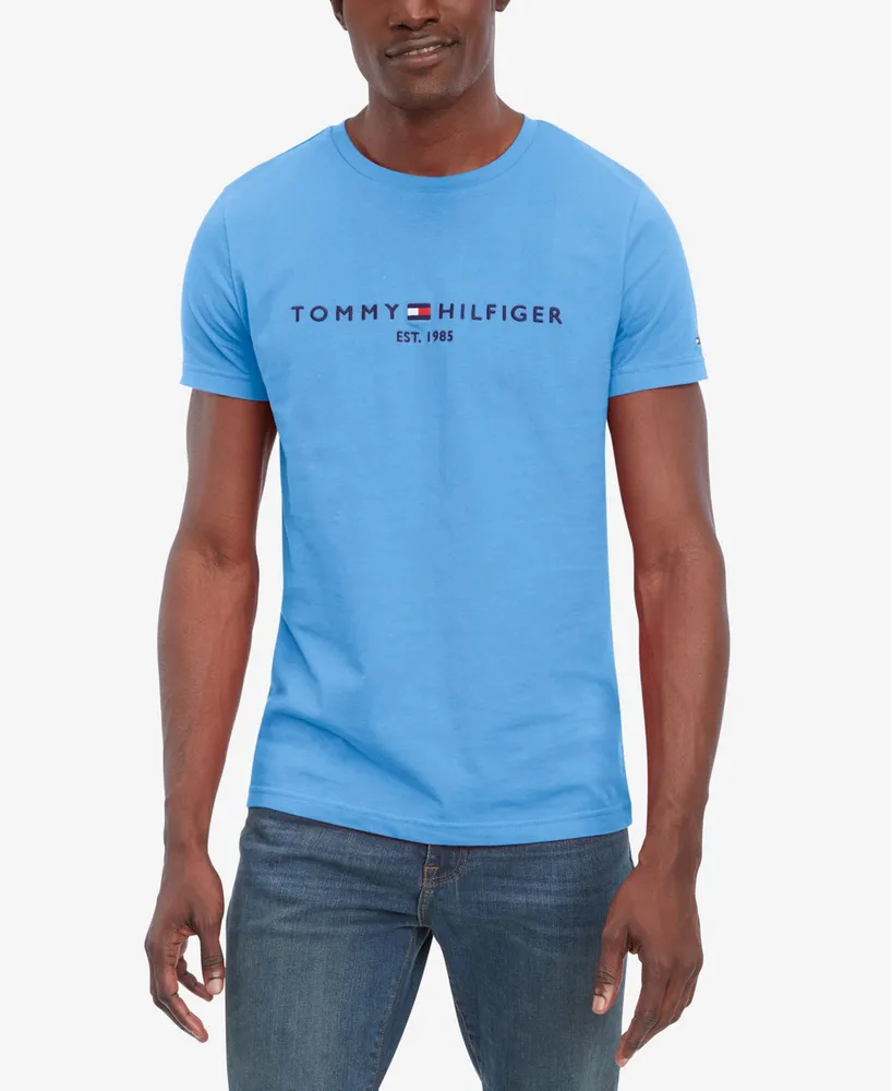 Hilfiger Shops | Men\'s Slim-Fit at Crewneck The T-Shirt Willow Bend Tommy Embroidered Logo