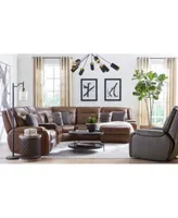 Hansley Zero Gravity Leather Sectional Collection Created For Macys