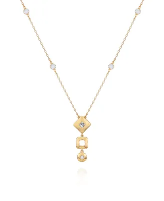 T Tahari Gold-Tone Charm Pendant Long Necklace